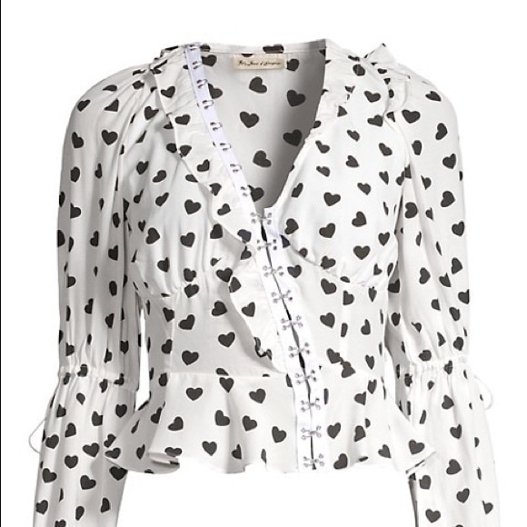 For Love & Lemons Long Sleeve Heart Top - Picture 1 of 3